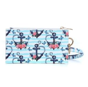 Wristlet/wallet blue rose & anchor nautical theme NWT ✨Host Pick✨